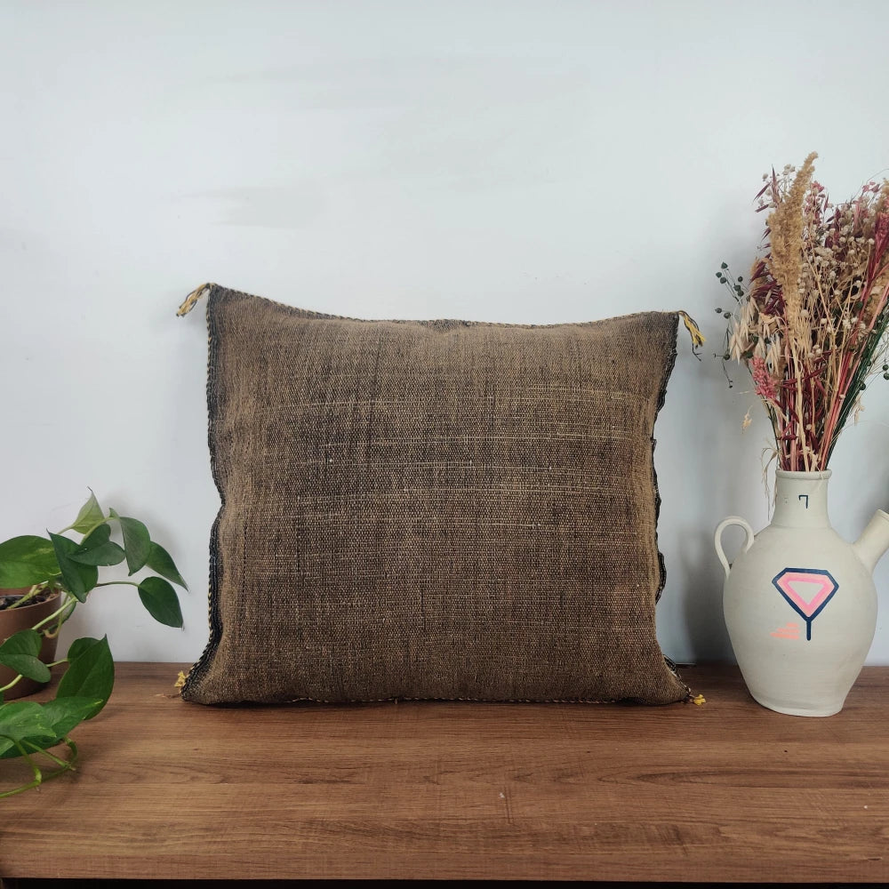 Coussin Sabra marron chocolat - MAZIR Décoration