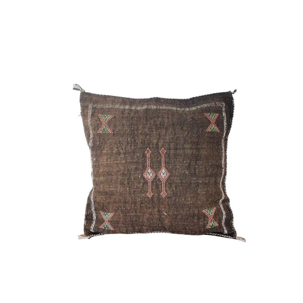 Coussin Sabra marron chocolat