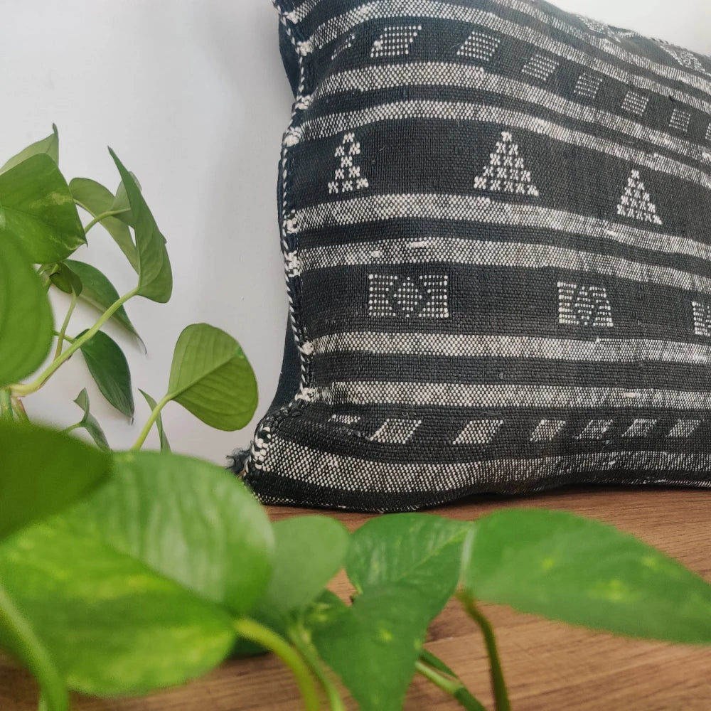 Coussin Sabra Noir ethnique - MAZIR Décoration