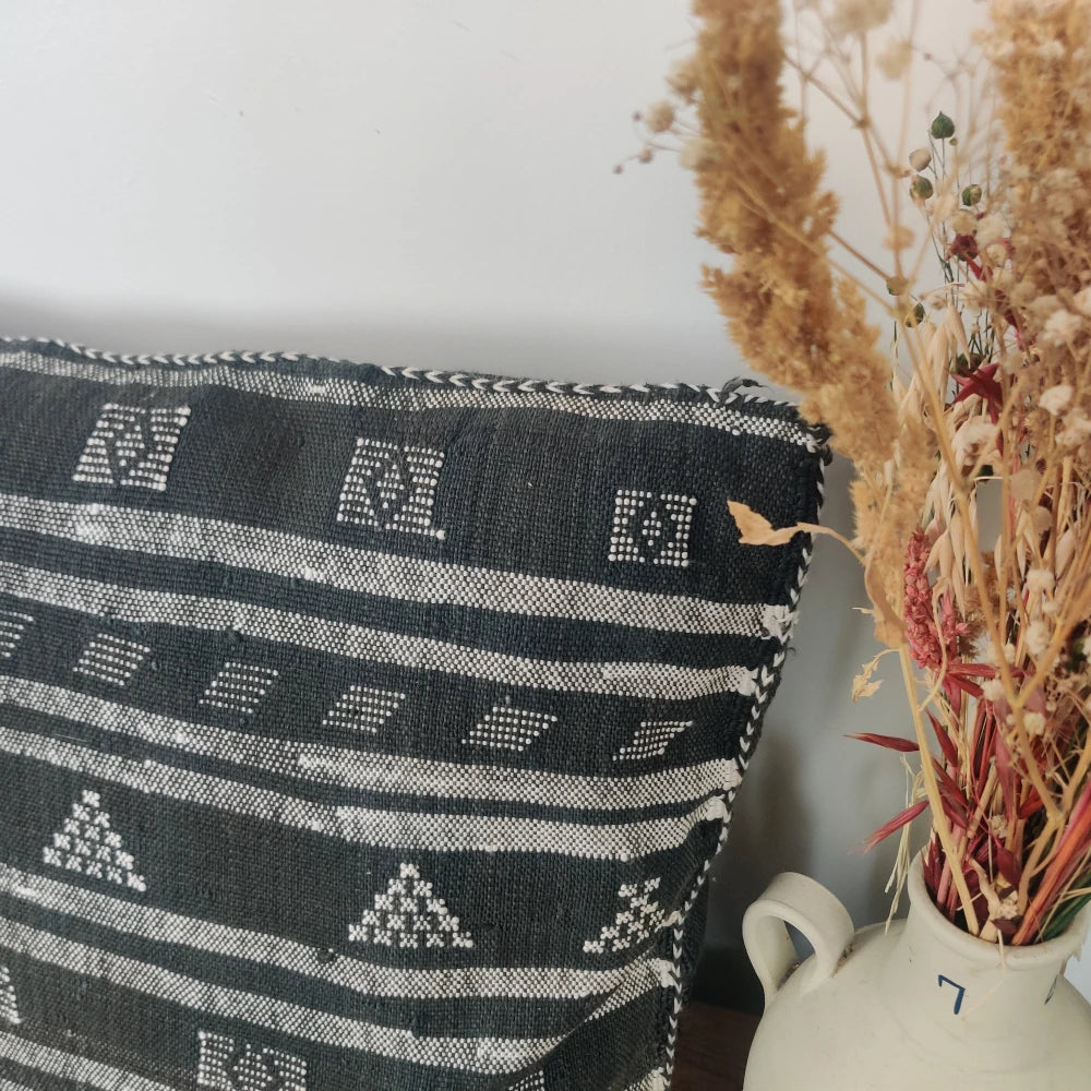 Coussin Sabra Noir ethnique - MAZIR Décoration