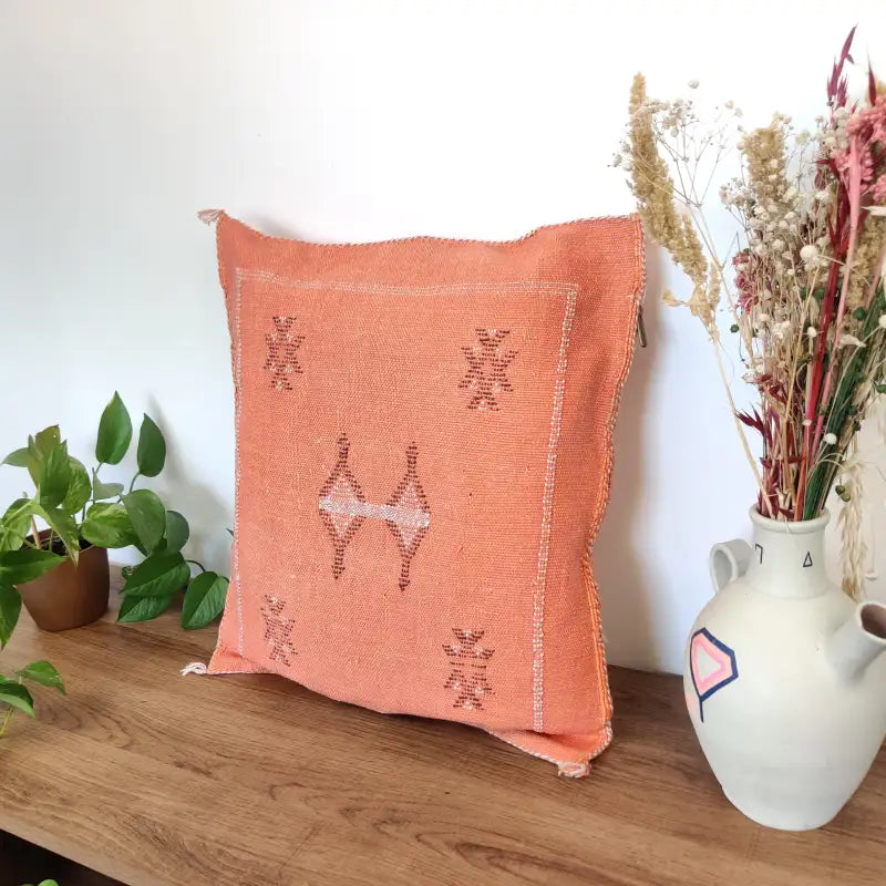 Vue angle 2 du Coussin Sabra Orange Vintage