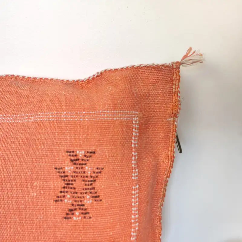 Vue détails du Coussin Sabra Orange Vintage fait main