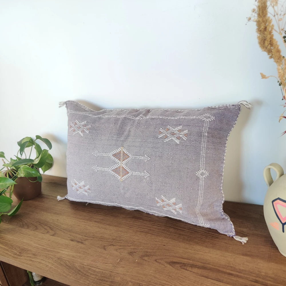 Coussin Sabra rectangulaire violet - MAZIR Décoration