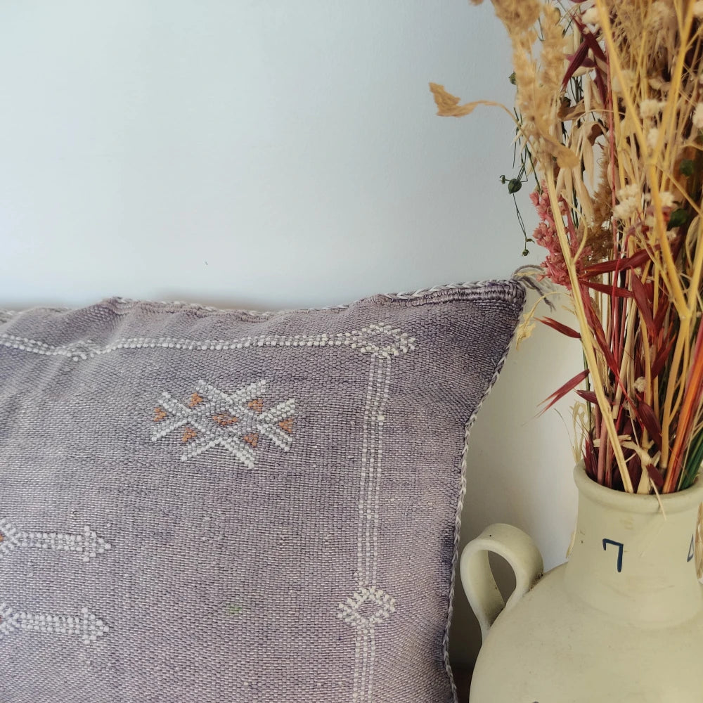 Coussin Sabra rectangulaire violet - MAZIR Décoration