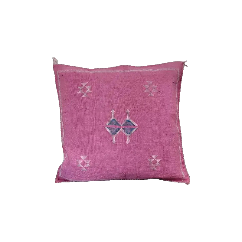 Coussin Sabra Rose Vintage Soie de Cactus