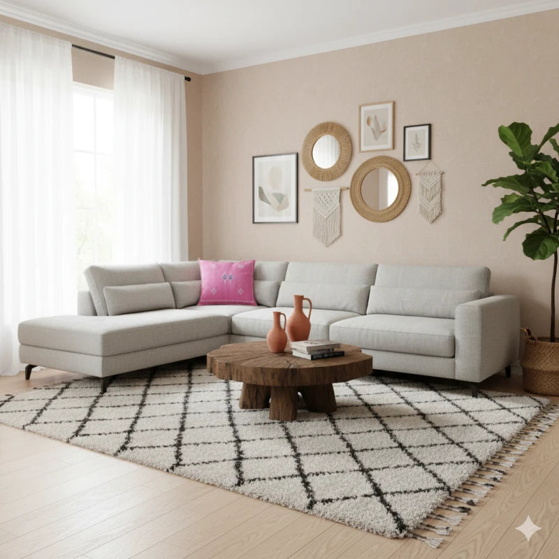 Coussin Sabra Rose Soie de Cactus