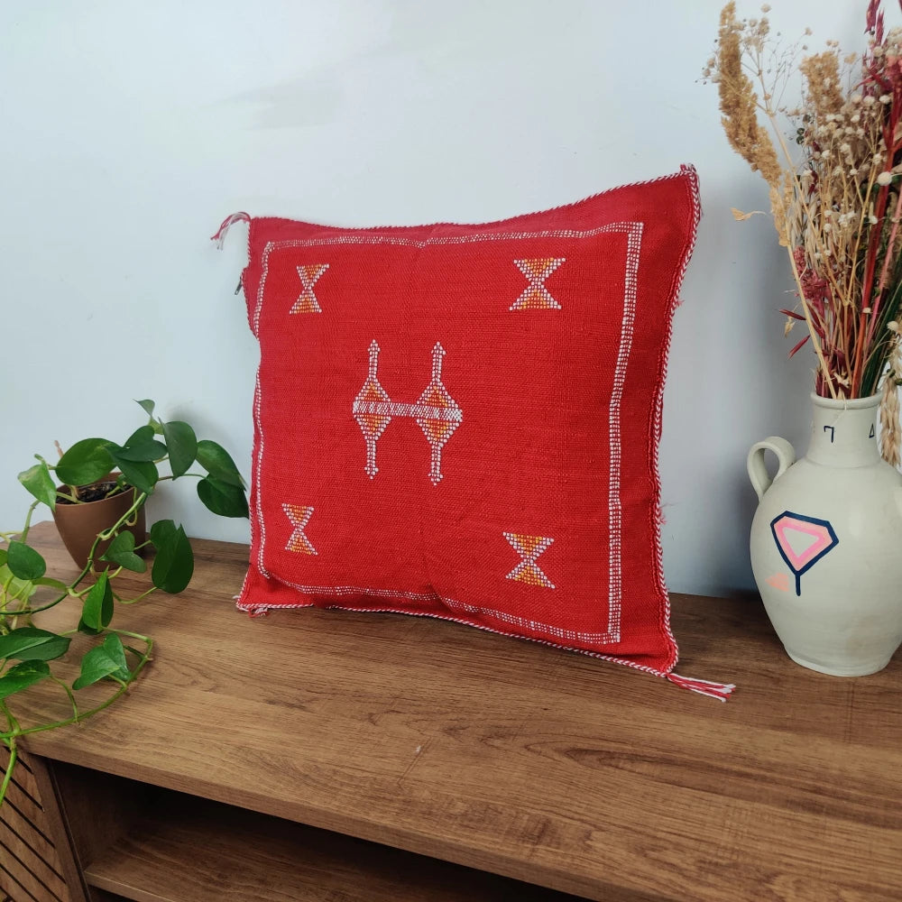 Coussin Sabra Rouge berbère - MAZIR Décoration