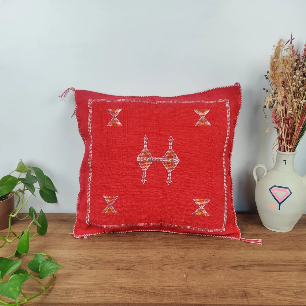 Coussin Sabra Rouge berbère - MAZIR Décoration