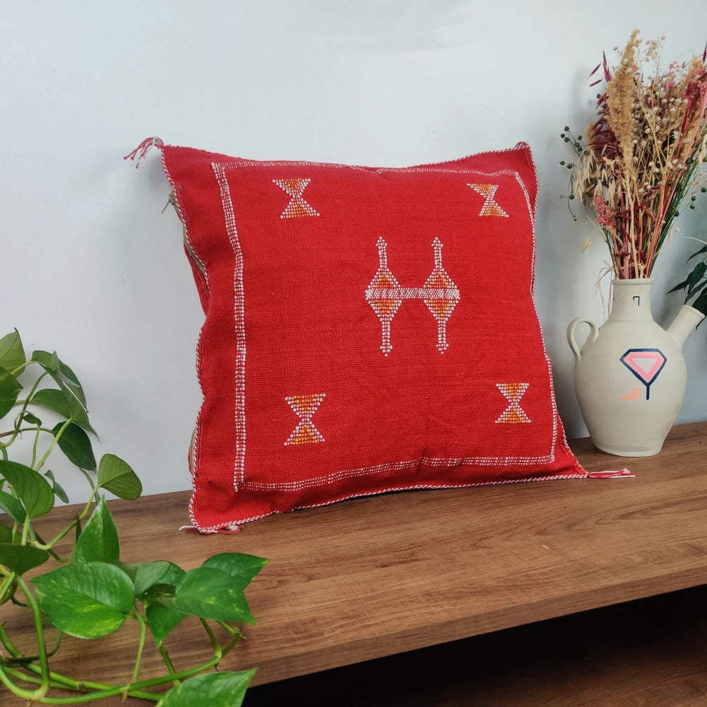 Coussin Sabra Rouge berbère - MAZIR Décoration