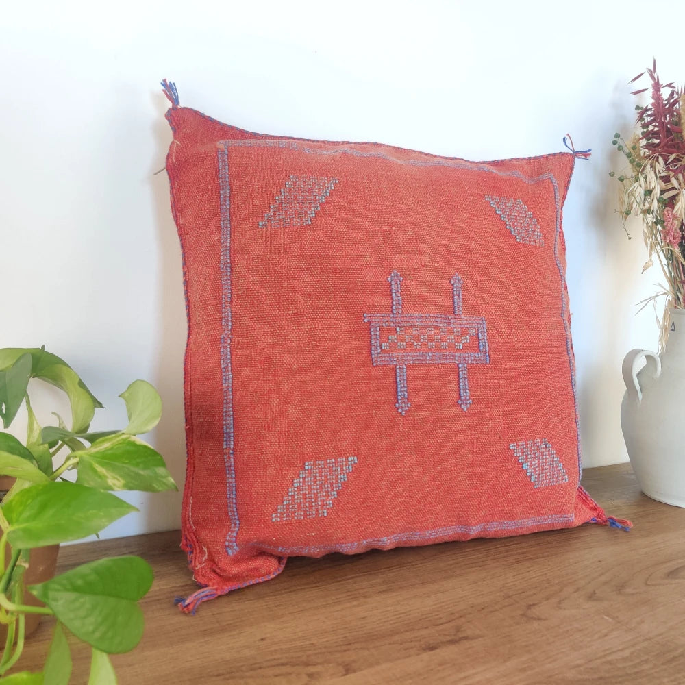 Coussin Sabra Rouge corail - MAZIR Décoration