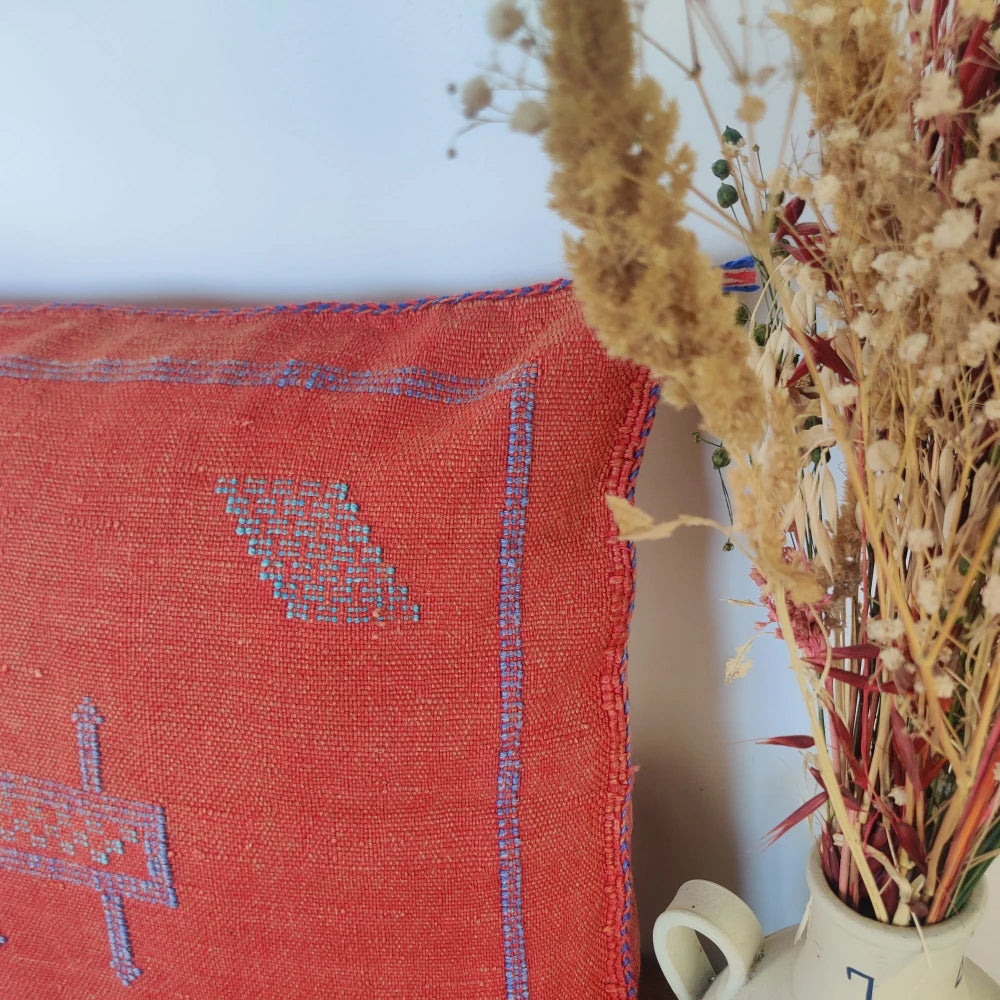 Coussin Sabra Rouge corail - MAZIR Décoration