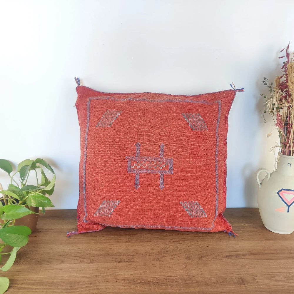 Coussin Sabra Rouge corail - MAZIR Décoration