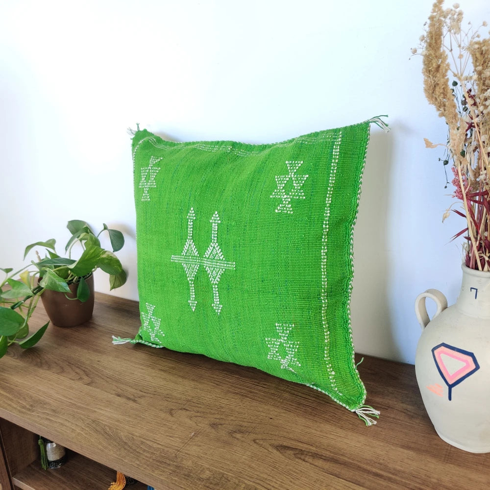Coussin Sabra Vert bohème - MAZIR Décoration