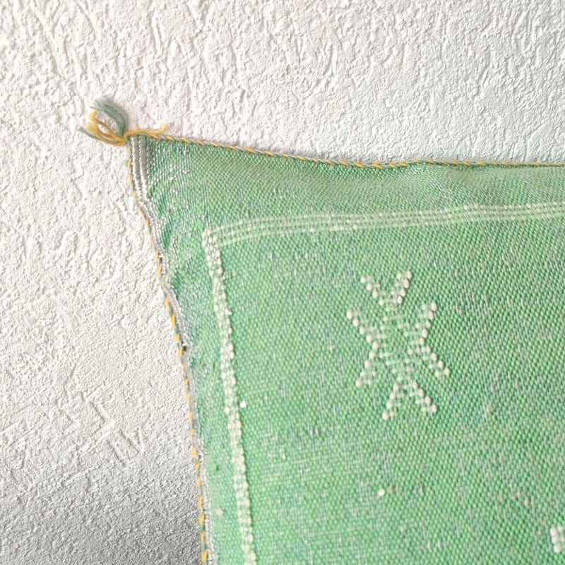coussin vert ethnique