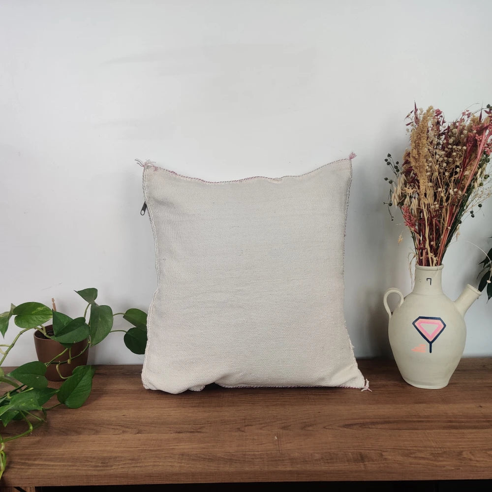 Coussin Soie de Cactus Blanc <br> Coussin Sabra
