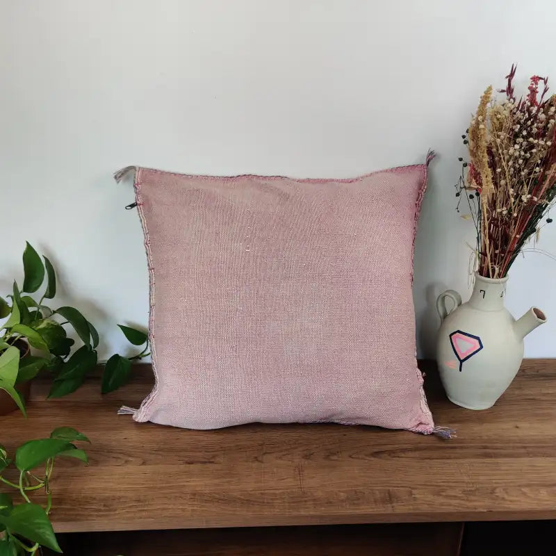Seconde face du Coussin Sabra en Soie de Cactus Blanc