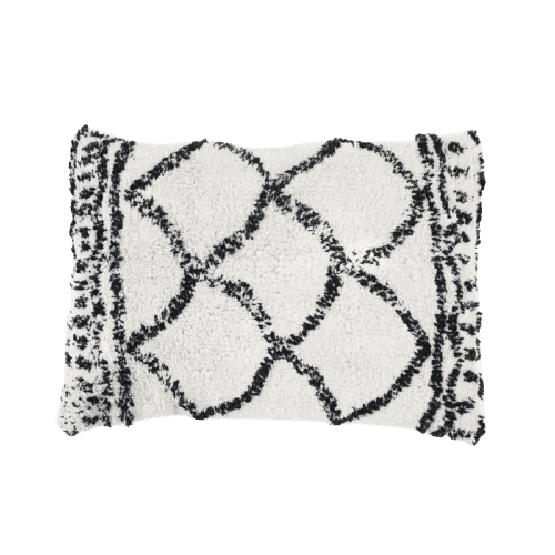 coussin boheme blanc et noir