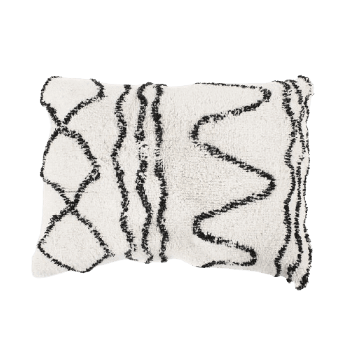 coussin marocain blanc et noir