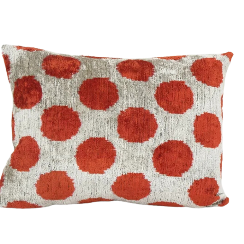 Coussin Ikat Rouge cercle absolu