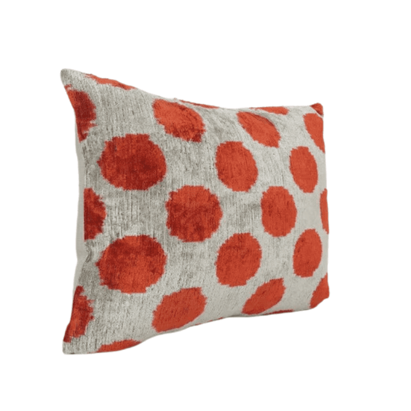 Coussin Ikat Rouge cercle absolu en velours