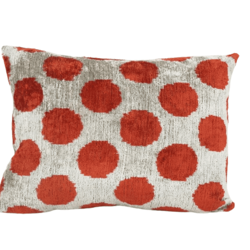 Coussin Ikat Rouge cercle éternel