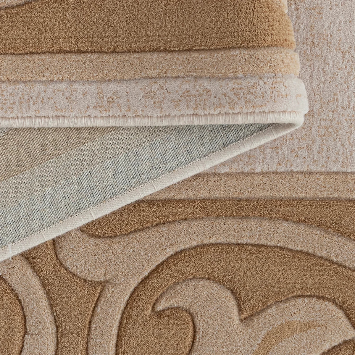 Tapis persan beige crème Lana - Laine