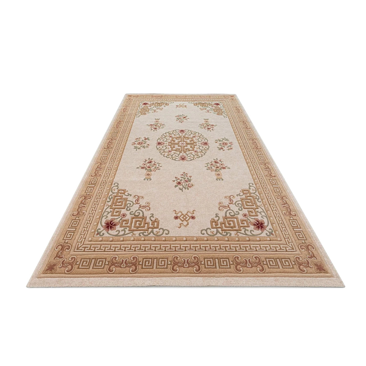 Tapis style oriental beige rose Mila - Laine