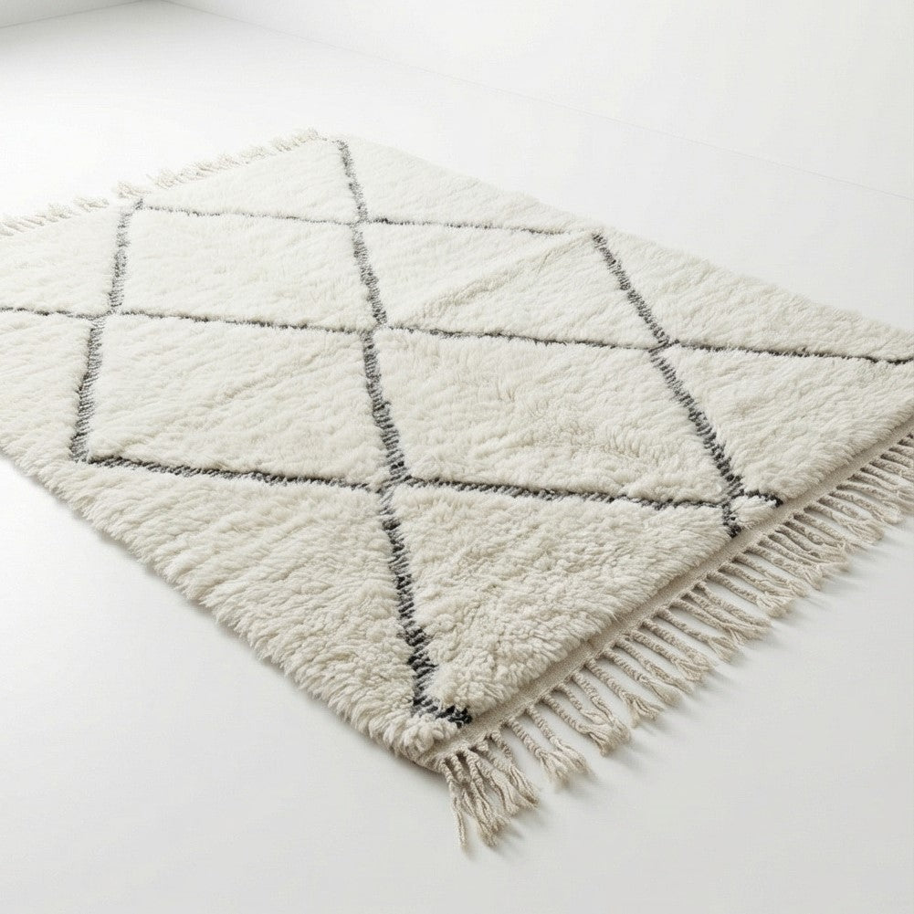 Petit tapis berbère à losanges creusés