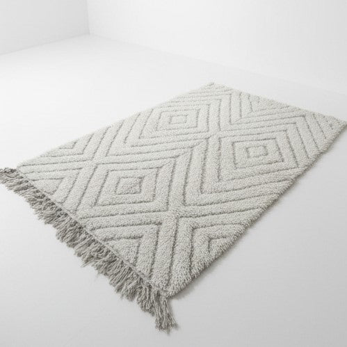 Petit tapis Beni Ouarain à losanges blancs