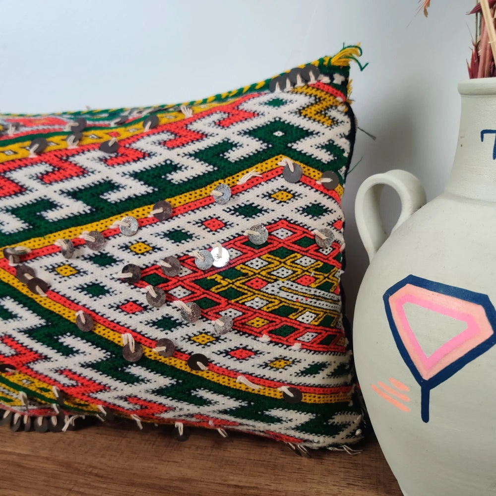 Grand coussin kilim Maroc fait main - MAZIR Décoration
