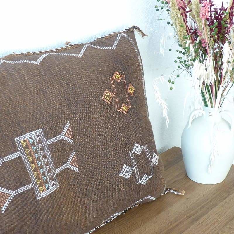 coussin marocain marron