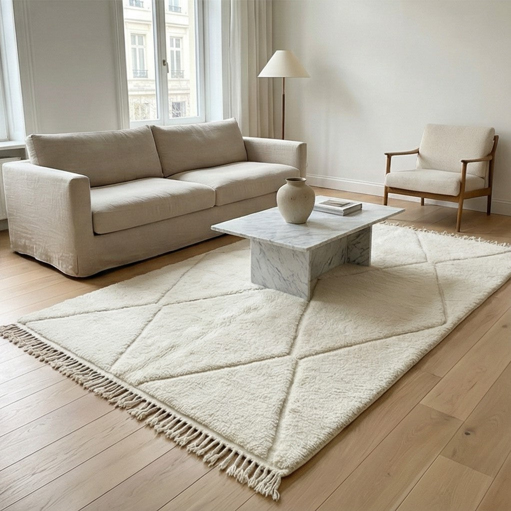 Grand Tapis berbère blancs 200x300 cm