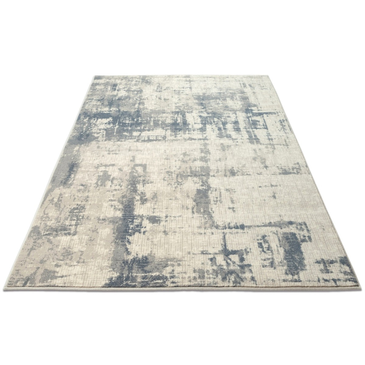 Tapis classique beige style vintage en laine IMMA, avec un motif abstrait texturé.