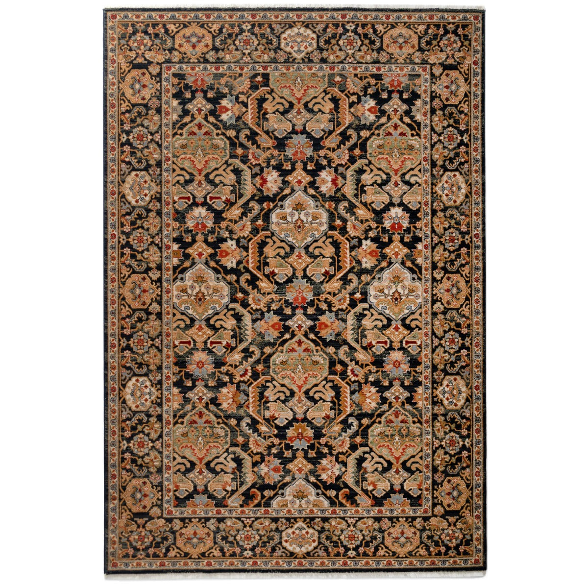 Tapis Oriental Noir en laine MOTA