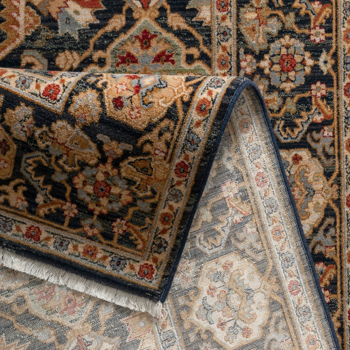 Tapis Oriental Noir en laine MOTA