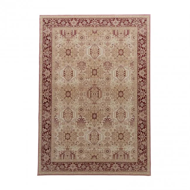Tapis d'orient beige et rouge - Laine