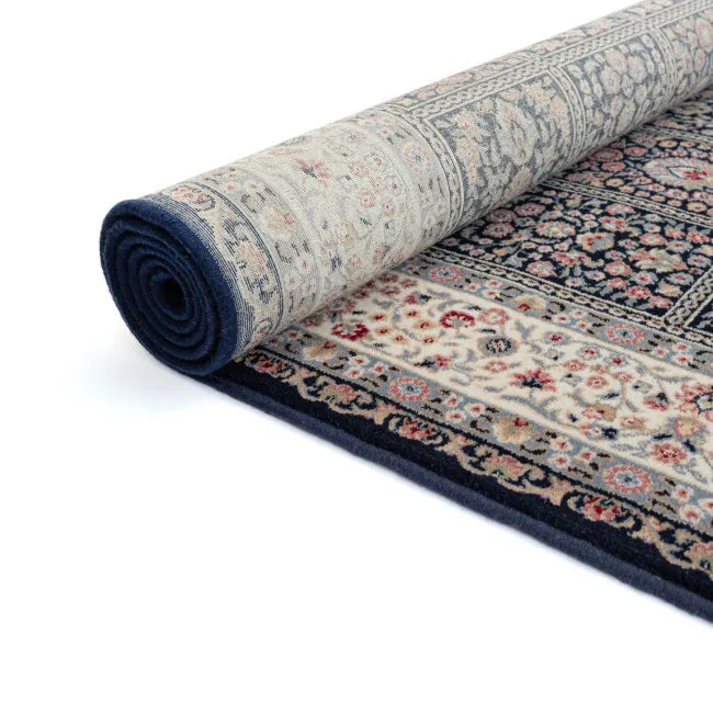 Tapis d'orient noir floral AKKA