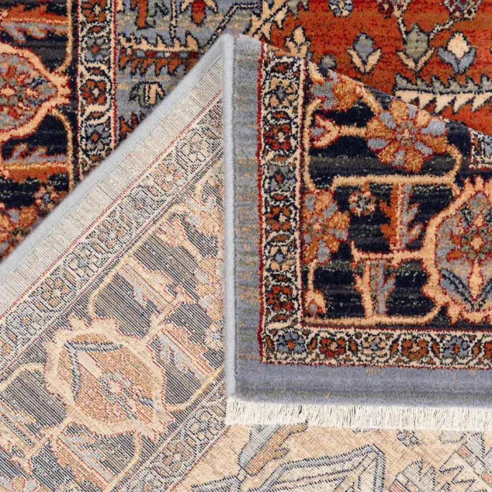 Tapis oriental noir beige rouge MOTO