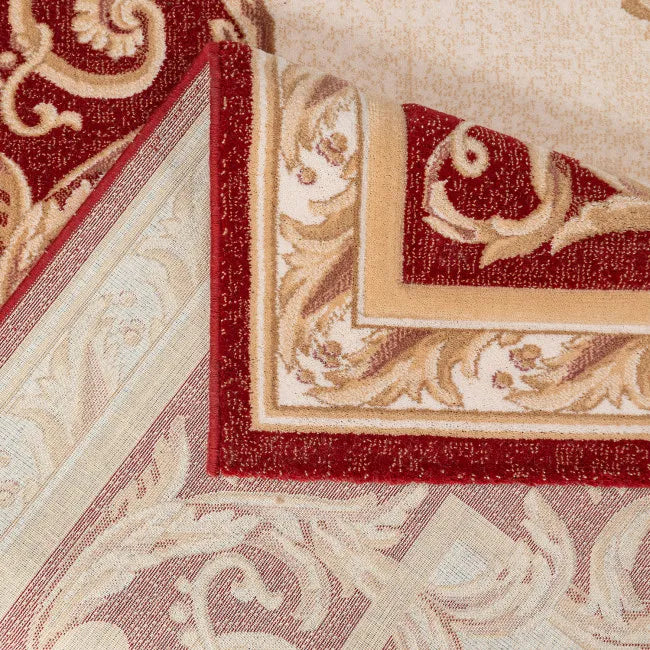 Tapis motif oriental rouge et beige AMAN