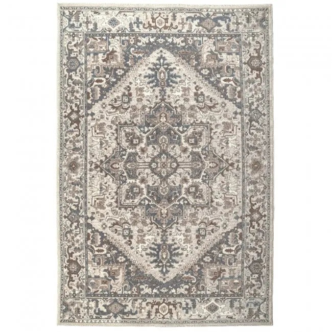 Tapis oriental gris et beige