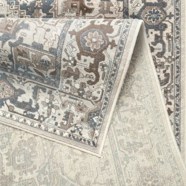 Tapis oriental gris et beige