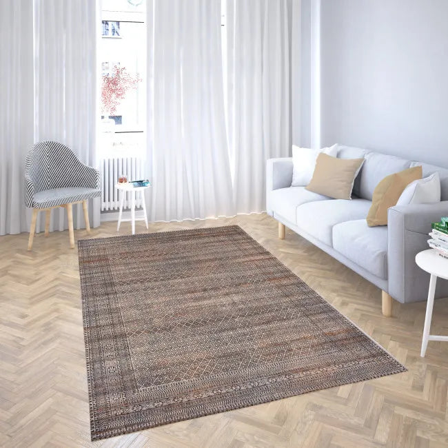 Tapis oriental marron HAKI - Laine