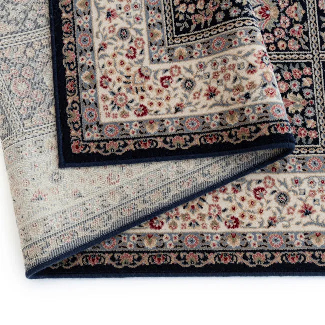 Tapis d'orient noir floral AKKA