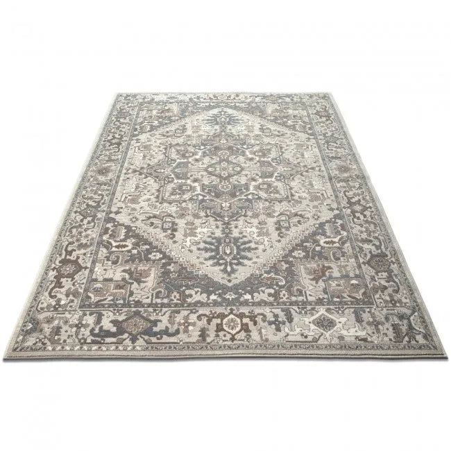 Tapis oriental gris et beige