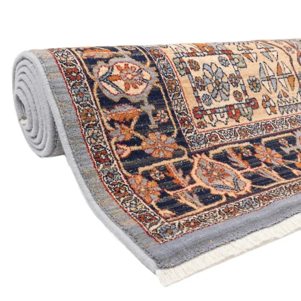 Tapis oriental noir beige rouge MOTO