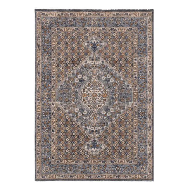 Tapis oriental gris et beige classique - Laine
