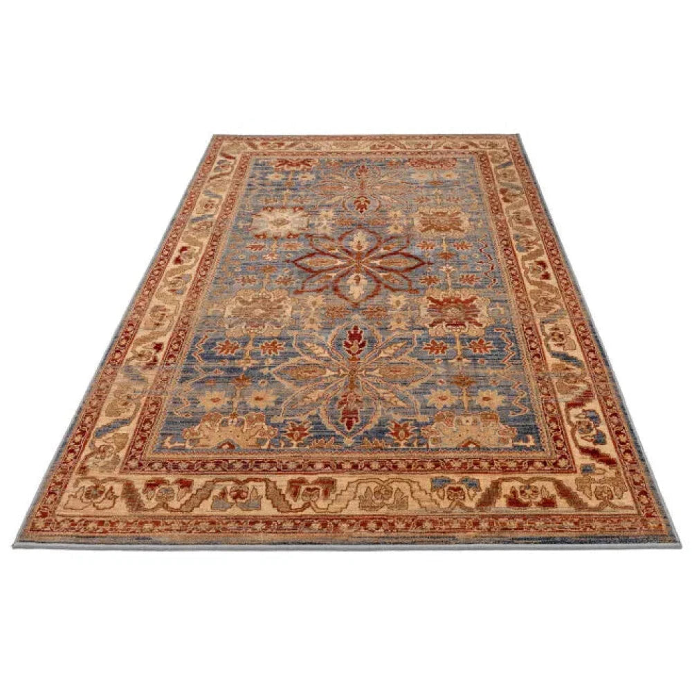 Tapis oriental beige bleu rouge - Laine