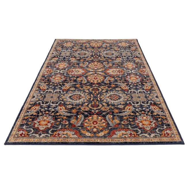 Tapis Persan noir beige en Laine