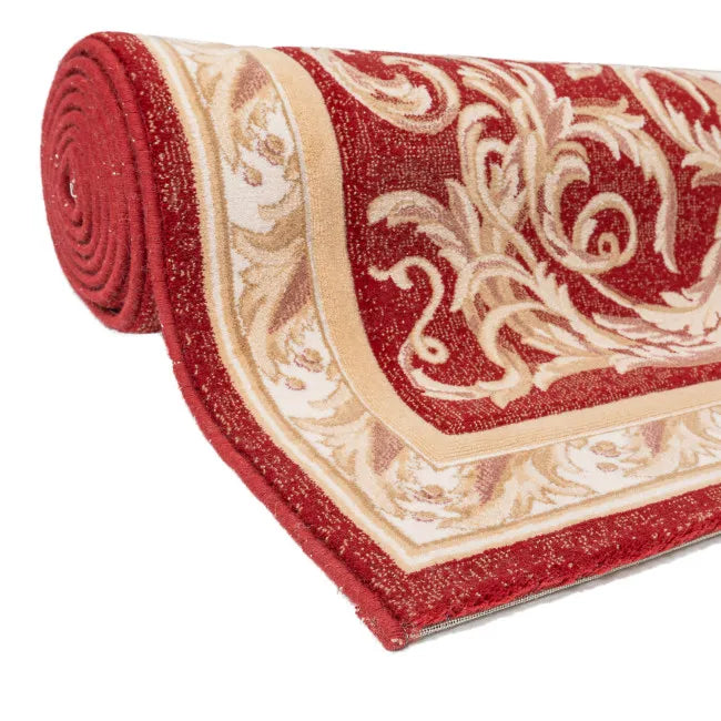 Tapis motif oriental rouge et beige AMAN