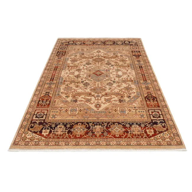 Tapis oriental traditionnel beige et noir